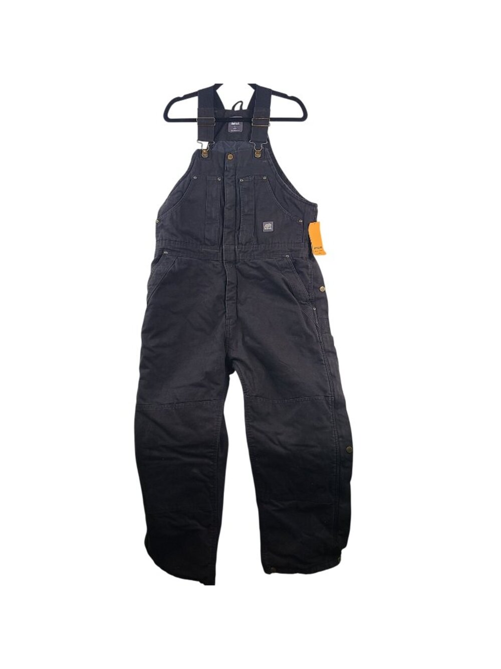 NEW Berne Men's Insulated Duck Bib Overalls Black Sz L Short Heavy-Duty Workwear